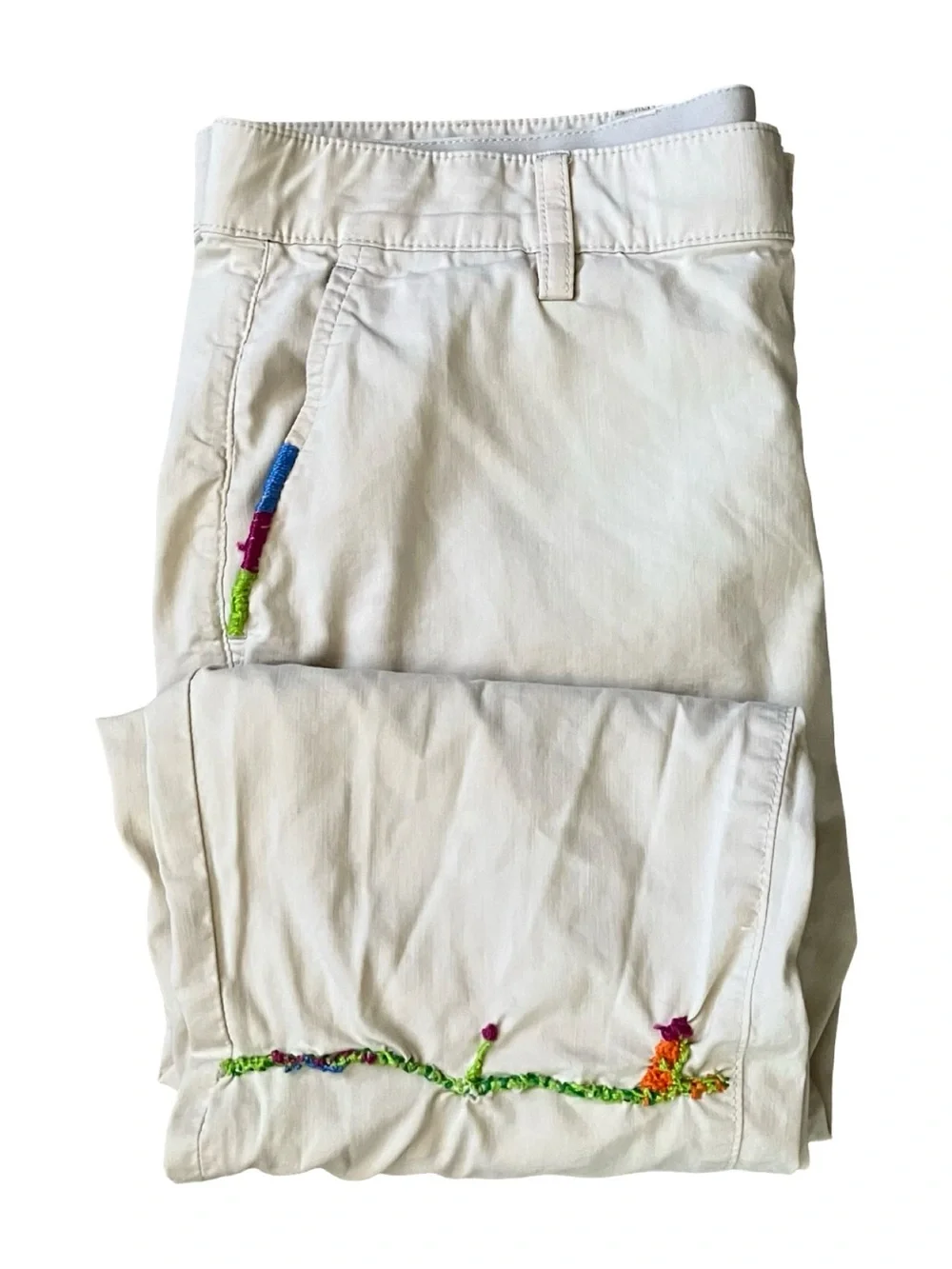 Faherty Chino Pants Coolmax 30x31 (32x31) Golf Zip Pocket Reworked Repaired Knee